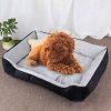 Hond bot patroon grote zachte warme kennel huisdier hond kat mat deken grootte: M 70 50 15cm (zwart grijs) Dierendekens