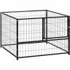 vidaXL VidaXL Hondenkennel 100x100x70 cm staal zwart Dierenbenodigdheden