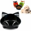 Pet Bowl Non slip Cute Cat Type Color Cat Bowl Pet Supplies (Zwart) Voerbakken