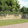 vidaXL Hondenhokken VidaXL Hondenhok met deur 12x2x1,5 m gegalvaniseerd staal grijs