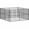 vidaXL Dierenbenodigdheden VidaXL Hondenkennel 8 panelen gepoedercoat staal zwart